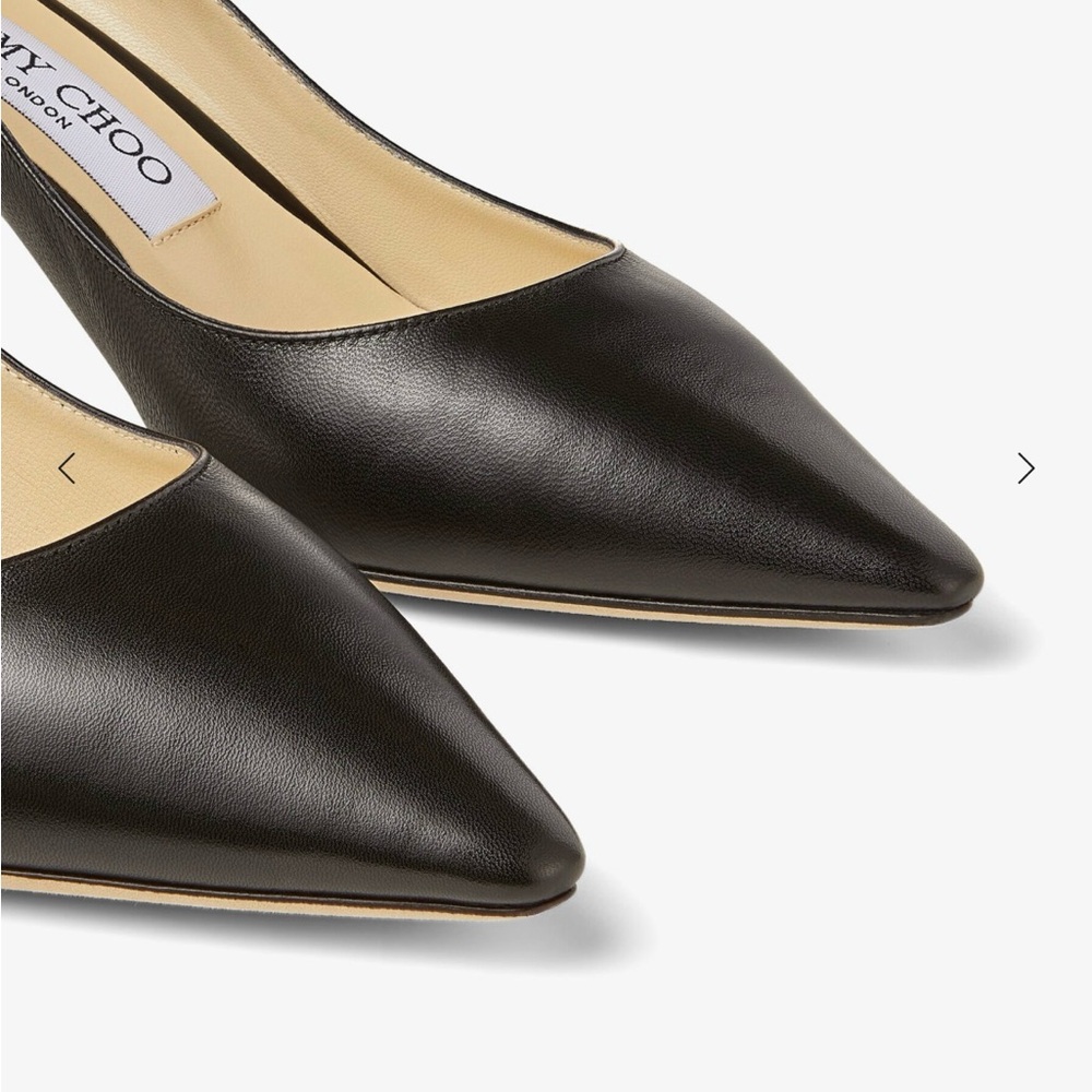 Jimmy Choo Romy 60 Black Kid Leather Pointed-Toe Pumps - Picture 4 of 12
